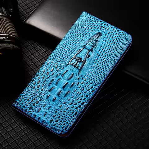 Crocodile Head Pattern For Camon 30 30S 20 20S 19 18 18P 18T 18i 17 Premier 4G 5G Pro Flip Genuine L