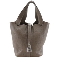 【日本直送】愛馬仕 HERMES Picotin Lock 18 PM 手提包 Taurillon Clemence 牛皮 Etoupe 灰褐色 女仕【二手】