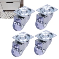 Swivel Plate Casters  Transparent Caster 20kg Load for Door Cart