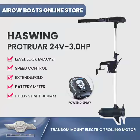 Haswing Protruar 110lbs Transom Mount 24v DC Electric Trolling Motor 3HP( Brushless Motor) 50715-900