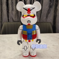 Bearbrick co signed Gundam hand-made model ornaments building block bear movable toy living room ornaments 400%