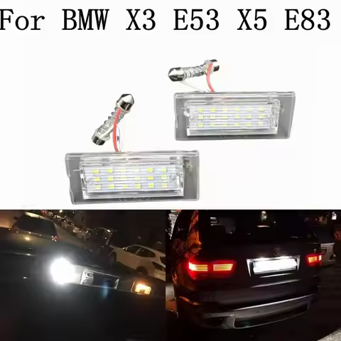 Fit BMW X5 X3 E53 E83 2000-2011 White LED License Number Plate Light Error Free