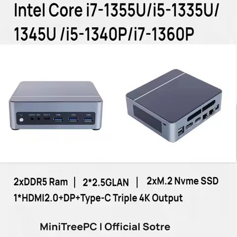 Intel Core i7 1355U NUC Box Mini PC 32GB DDR5 1TB NVME Triple Display Business Office Home Gaming De