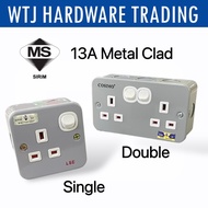 SIRIM 13A SINGLE METAL CLAD / 13A DOUBLE METAL CLAD SWITCH SOCKET | SOCKET BESI SINGLE | SOCKET BESI
