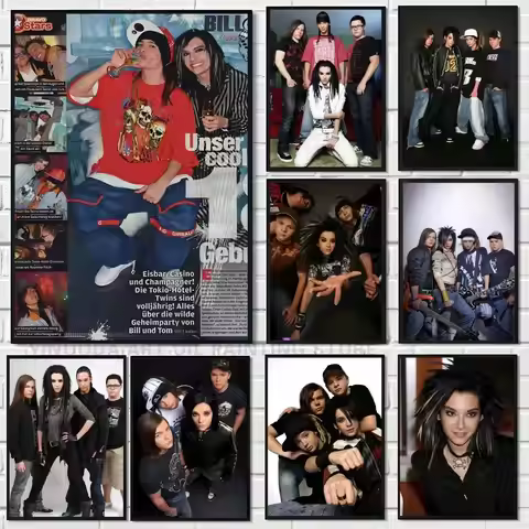 Tokio Hotel Bill Tom Kaulitz Poster Wall Art Printing Waterproof Home Living Bed Room Bar Aesthetic 