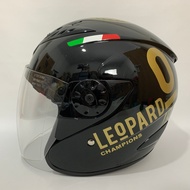 Glossy black BXP Vixion Leopard (Gold) Helmet - Adult SNI Helmet