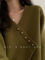 Áo Len Cardigan Dệt Kim Dài Tay Dày Phong Cách Mới Của F Home Designer Áo Khoác Ngoài Thường Ngày Bằ