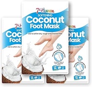 7th Heaven Foot Mask Multipack of 3 Moisturising Foot Treatment Socks - Softening & Nourishing Mask 