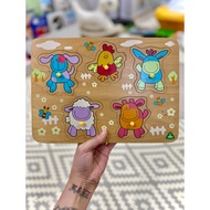 ELC Blossom Farm Peg Puzzle Wooden Toy Animal Sounds Lift Out Puzzle