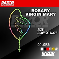 Rosary Mary - Religious Sticker for cars ,motorcycle, e-bike, ebike, laptop etc