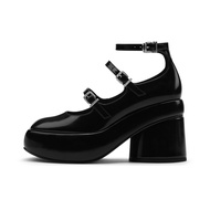 CHARLES&KEITH Small CK Gothic Lolita Style Pu Womens Casual Shoes Chunky Heel Womens CK1-60920365
