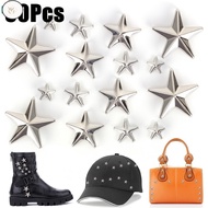 WF 10/50Pcs 7/10/15/20mm Silver Metal Star Rivets Leather Craft DIY Studs Spikes Spots Nails Head Ro