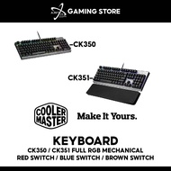COOLER MASTER CK350 / CK351 KEYBOARD RGB MECHNICAL GAMING ( BLUE / BROWN / RED )