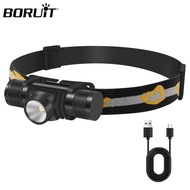 BORUiT D10 LED Powerful Headlamp 18650 Recharheable Head Torch Waterproof Camping Fishing Flashlight