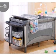 I-smart豪華雙層遊戲嬰兒床 。灰色（二手,狀態佳）