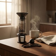 [yiodusi] Manual Coffee Brewer Clear-and-Black Clear Coffee Brewer Compact Brew Gear