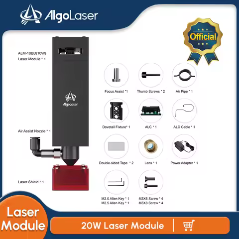 AlgoLaser Laser Engraver Accessories 450nm10W Diode Laser Module 24V Laser Engraving Head Woodworkin