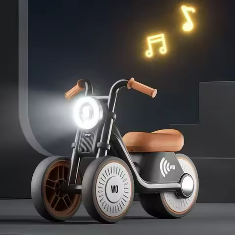 Kids Balance Bike Ride-on Motorcycle Toddler Balance Bike with Music & Lights Sturdy Non-Tip Design 