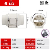 🚚 ส่งฟรี🚚PPD มอเตอร์ทองแดง100% เคเบิล 2m พร้อมสวิตซ์ 4/6/8/10/นิ้ว พัดลมดูดอากาศ 2600R ระดับการกันน้