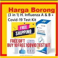 [COVID + INFLUENZA A+B] LONGSEE 3in1 COVID 19 Saliva Home Self Test Rapid Antigen Kit 1kit/box