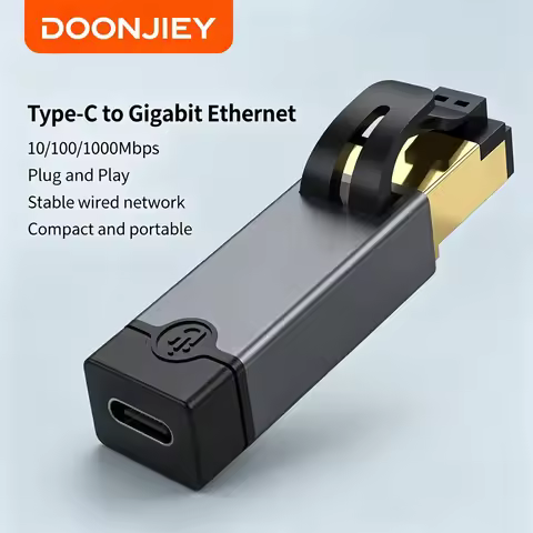 DOONJIEY USB C to Ethernet Adapter,1Gbps RJ45 Male to USB-C Female Network Portable Converter,Type C