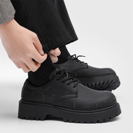Little Red Book Men's Shoes 2025 Spring British Black Business Casual Big Toe Leather Shoes Thick-So