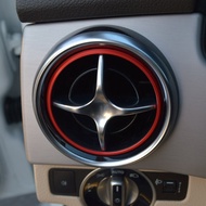 สติกเกอร์แหวนแต่งช่องระบายอากาศเครื่องปรับอากาศรถยนต์สำหรับ Mercedes Benz SLK SLC R172 SLC180 SLC200 SCL300 SLC43 AMG ฝาครอบตกแต่งช่องจ่ายลมเครื่องปรับอากาศ