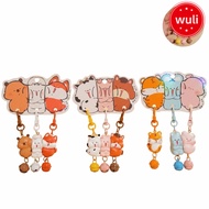 WULI 3 Pcs Set Magnetic Snap Keychain, Mini Magnetic Animal Keychain, Charms Cartoon Resin Keychain 