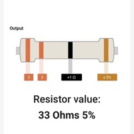 ZL99 RESISTOR 1/4 WATT 1/4 0.25 0.25W 5% 5 PERCENT 33OHM 33 OHM 33Ω 33R