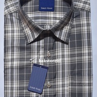 KEMEJA SA Men's Brown Grey Plaid Short Sleeve Formal Office Shirt Regular Smooth SAR 356