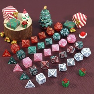 DND Dice Set 7pcs Christmas Theme Dice Entertainment Tabletop Game Accessories for DND Role-playing