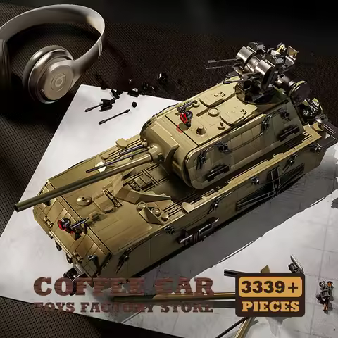 NEW German Panzer VIII Maus Building Blocks WW2 Army Heavy Tank MOC Bricks 3D Model Adult Boy Kid Gi