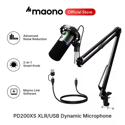 maono PD200XS Dynamic Microphone XLR/USB Dual mode Dynamic Mic Podcast Mic with Maonolink Software a