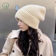 [Chicnest] Fashion Winter Warm Hats For Women Casual Stacking Knitted Bonnet Caps Men Hats Solid Col