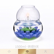 [Made in Taiwan] Zhongruyi NA14 Windproof Water Lotus Oil Lamp Set-Indigo For Lamp 9 Days Bright Lam