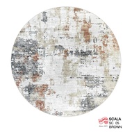 EXPRESS CARPET พรมรุ่น SCALA วงกลม ไซส์ L 160cm. หนา10mm พรมปูพื้นพิมพ์ลายบนไมโครไฟเบอร์ บุหลังผ้าใบ