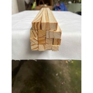 5 square pine wood bars 1cm x 1cm x 30cm long