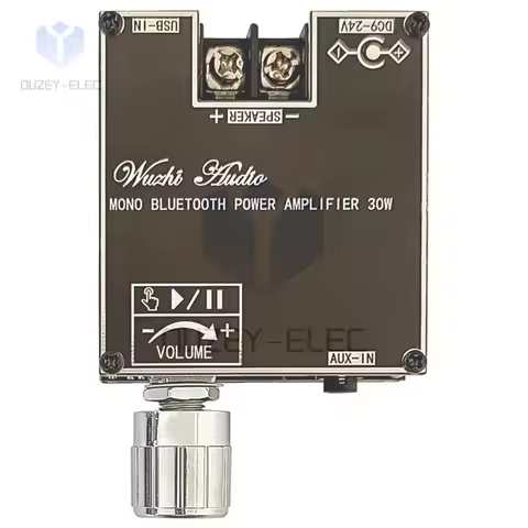 ZK-301B 30W Audio Amplifier Board DC9-24V Bluetooth 5.3 Mono Channel Audio AMP Board with True Wirel