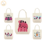 Squid Game Tote Bag Squid Game Design Canvas Bag Beg Tote Squid Game 鱿鱼游戏帆布包