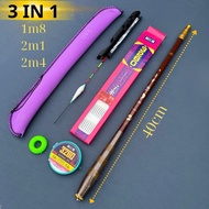 3-mode mini hand fishing rod 1m8 - 2m1 - 2m4 collapsible 40cm, specializes in perch, you can easily 
