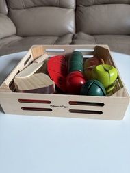 原裝Melissa & Doug 優質木製兒童廚房切切樂玩具