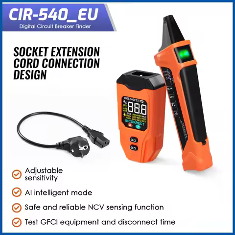 Professional Digital Circuit Breaker Finder Smart AI Target Locator Wire Tester with Color LCD Scree