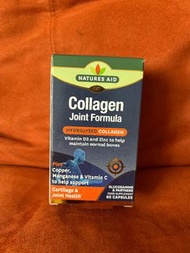 膠原蛋白關節配方，含維生素 C、銅和錳，軟骨和關節健康，60 粒膠囊 Natures Aid Collagen Joint Formula with Vitamin C, Copper and Man