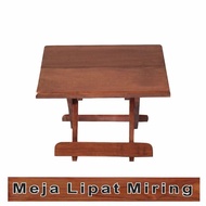 meja lipat kayu miring meja baca al-quran meja ngaji