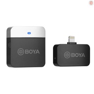 BOYA BY-M1LV-D 2.4GHz Wireless Microphone System Transmitter + Receiver Mini Recording Mic Replacement for iOS Smartphones Tablets Vlog Recording Live Stream Vi  [24NEW]