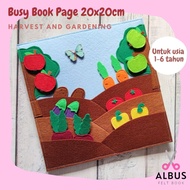 Busy Book Page 20x20cm Gardening Custom Busy Book Quiet Book Page/ Flannel Busy Book