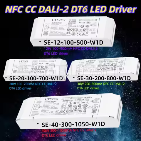 12W 100-500mA 20W 100-700mA 30W 200m-800mA 40W 300mA-1050mA NFC CC DALI DT6 Led Driver LTECH Dimming