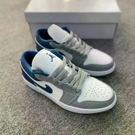 Putian Pure Original AJ1 Low-Top Gray Blue Low-Top Campus Men Women Couples ins Trendy Casual All-Ma