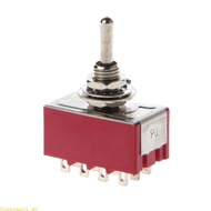 Best AC 250V 2A 125V 5A 12-Pin On On 2 Position 4PDT Mini Toggle Switch Red