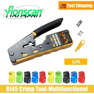 Vionscan Cat6 Cat5 Cat5e 8P8C RJ45 Crimp Tool Pass Through Crimper Cutter Modular Connector Ethernet